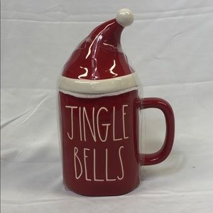 Rae Dunn Jingle Bells with Santa Hat Topper MUG